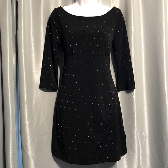 Express Black Evening Dress with Rhinestone Detail - Picture 3 of 9